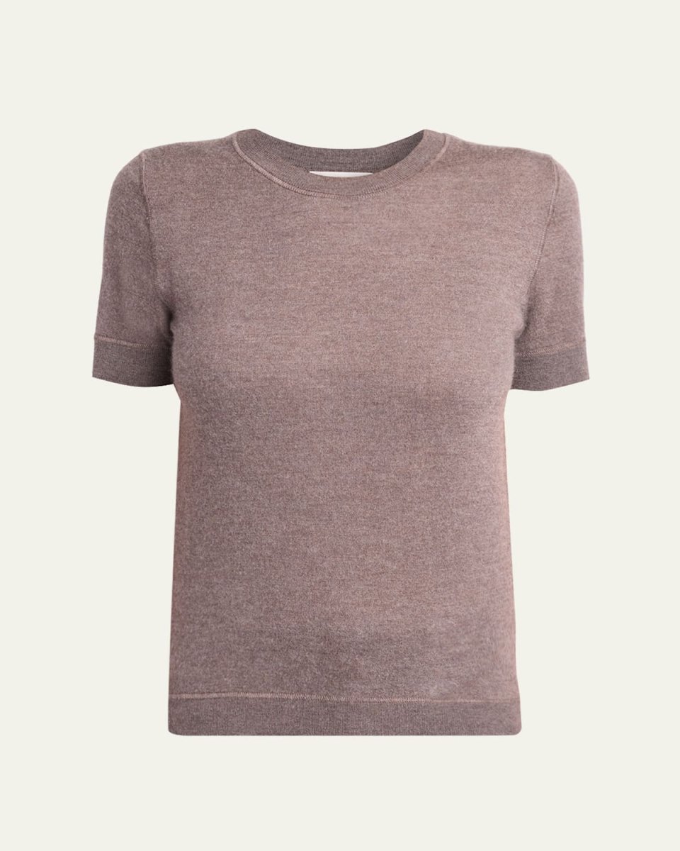Linnea Short-Sleeve Cashmere Top